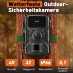 HSSNS Wildkamera 60MP 4K – Tierüberwachung mit Nachtsicht & IP66 Schutz – Bild 2