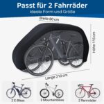 HiLo sports Fahrradschutzhülle für 2 E-Bikes – 600D Ripstop Heckträgerabdeckung wasserdicht – Bild 2