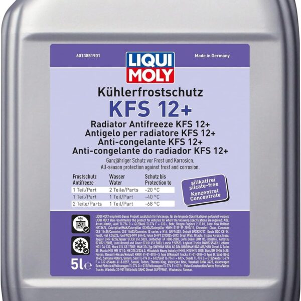 LIQUI MOLY Kühlerfrostschutz KFS 12+ 5 L – Motorschutz für Aluminium-Hochleistungsmotoren