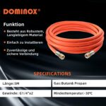 DOMINOX Gasschlauch 5m mit Schelle – Propan/Butan G1/4'' Anschluss für Brenner & Grill – Bild 6