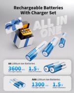 Dracutum Wiederaufladbare Lithium Batterien Set – 8er Pack (4 AA & 4 AAA) mit Ladegerät – Bild 5
