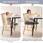 TOTIDYH Sitzerhöhung Kinder 10cm – Rutschfestes Sitzkissen mit Sicherheitsgurten – Bild 2