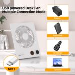 VEMONT Mini Tischventilator mit 5000mAh Akku & Fernbedienung – Tragbar & leise – Bild 7