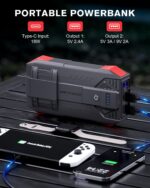 Povasee 6000A Starthilfe Powerbank für Pkw – Auto Jump Starter 12V mit LED & USB – Bild 3