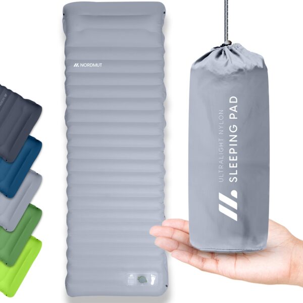 NORDMUT® Isomatte 10 cm mit Fußpumpe – Schnellaufblasend für Camping & Outdoor