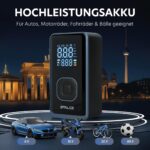 efalce Akku Luftkompressor 150PSI – Wiederaufladbar mit TrueGauge für Auto & Fahrrad – Bild 3