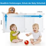 Eyeleaf Ausziehbares Treppenschutzgitter 140 cm – Sicherheitsgitter für Babys & Haustiere – Bild 2