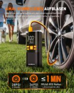 NEVERLAND Elektrische Luftpumpe 150 PSI mit 16000mAh Akku – Kompressor für Auto, Motorrad & Fahrrad – Bild 2