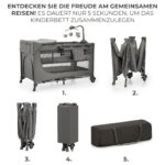 Kinderkraft Joy 2 3in1 Reisebett – Multifunktionales Babybett mit Zubehör in Dunkelgrau – Bild 6