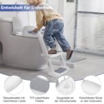 DEANIC Kindertoilettensitz mit Leiter & PU-Polsterung – Sicherer Toilettenaufsatz für Kinder 1-7 Jahre – Bild 5