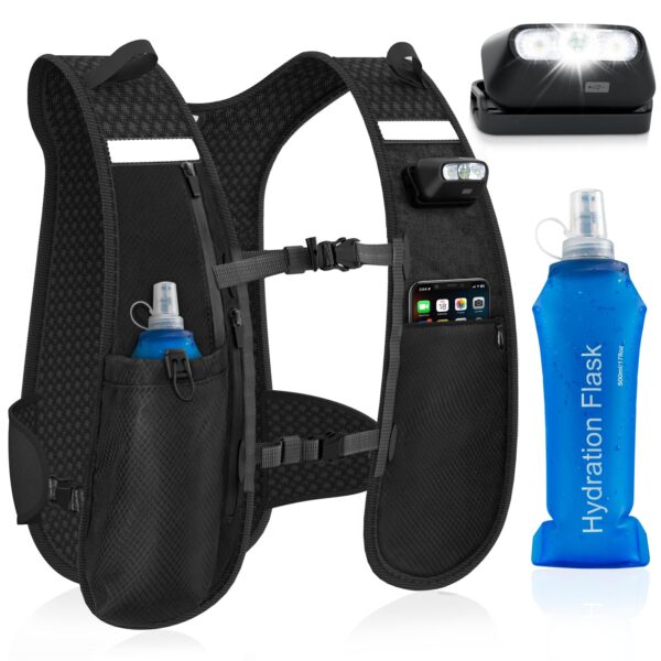 Nextyu Laufweste mit 500ml Trinkflasche – Reflektierend für Marathon, Trailrunning & Joggen