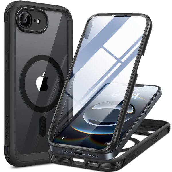Miracase iPhone 16e/17e Hülle mit MagSafe – 360° Schutz mit integriertem Temperglas