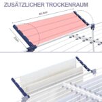 SYKIARIOL Wäscheständer ausziehbar – 24 Aufhängestangen, platzsparend & rostbeständig – Bild 5