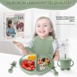 CUBTEM 12er Baby Geschirr Set mit Silikon – BPA-frei Kindergeschirr mit Saugnapf – Bild 2
