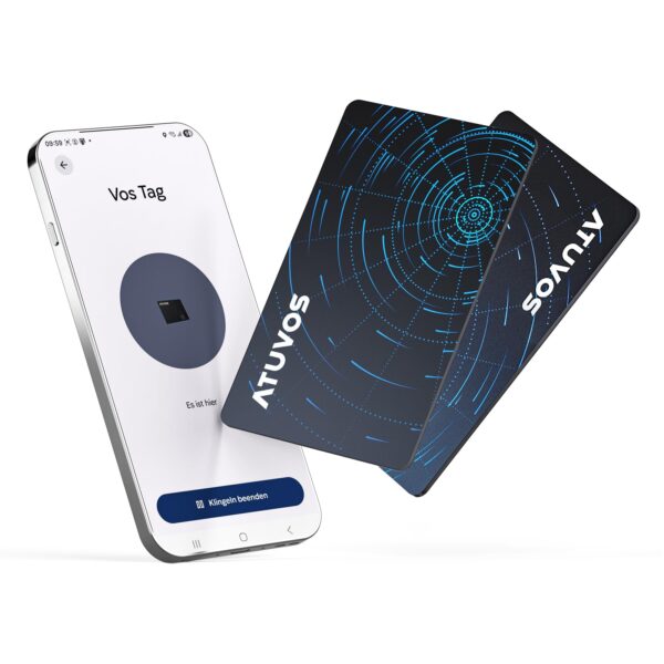 ATUVOS Dual-System Air Tag Card Pro – Bluetooth Tracker für iOS & Android, 2er Pack