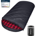 KingCamp XXL Schlafsack 220x100 cm Baumwoll-Flanell – Ganzjahresschlafsack für Camping