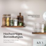 KIVY Vorratsgläser 4x 1200ml mit Bambusdeckel – Luftdichte Glas-Aufbewahrung für Küche – Bild 4
