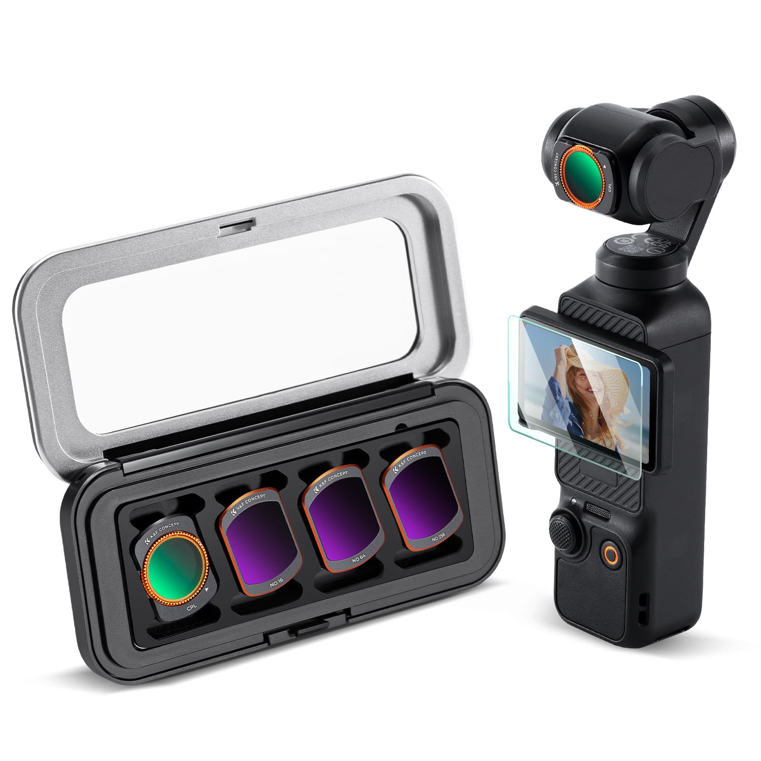 71XnZ49l8AL._SY1500_.jpg K&F CONCEPT FD161 ND Filter Set für DJI Osmo Pocket 3/4 – Magnetisches 4er Set – Bild 1