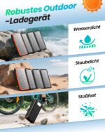 A ADDTOP Solar Powerbank 20000mAh – 22.5W Schnellladung & 4 Solarpanels für Outdoor – Bild 4