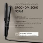 hihair Glätteisen mit Gleam-Flow Ionen-Technologie & LCD-Display – Schnelles Styling für seidig glattes, glänzendes Haar – Bild 3