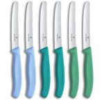 Victorinox Swiss Classic Brötchenmesser-Set 6er – 11 cm Wellenschliff für Obst & Gemüse