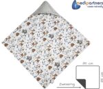 Medi Partners Einschlagdecke Baby 85x85cm – Baumwolle & Minky für Babyschale & Kinderwagen – Bild 2