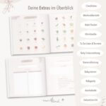 mintkind® Schwangerschaftstagebuch Leinen – 112 Seiten Hardcover mit Sticker Set für werdende Mütter – Bild 9