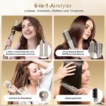 7MAGIC 6-in-1 Airstyler mit Lockenstab, Glättbürste und Volumenbürsten – Bild 2