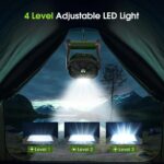 PDBEST Akku-Ventilator 20000mAh mit LED-Laterne – Tragbarer Campingventilator USB-C – Bild 5