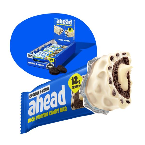 ahead Protein Riegel Cookies & Cream 14x 45g – High-Protein Snack Low Carb