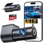 Cievie Dashcam 4K+1080P Vorne Hinten mit WLAN & 64GB SD Karte – Unfallbeweis & Parküberwachung