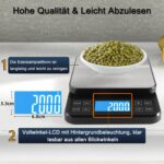 BOMATA Digitale Küchenwaage 5 kg mit Prozentfunktion – Hochpräzise Bäckereiwaage USB-aufladbar – Bild 6