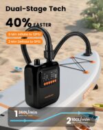 Aurethryon Elektrische SUP Pumpe 20 PSI mit Akku & 12V – Hochdruck Luftpumpe für Paddleboard – Bild 6