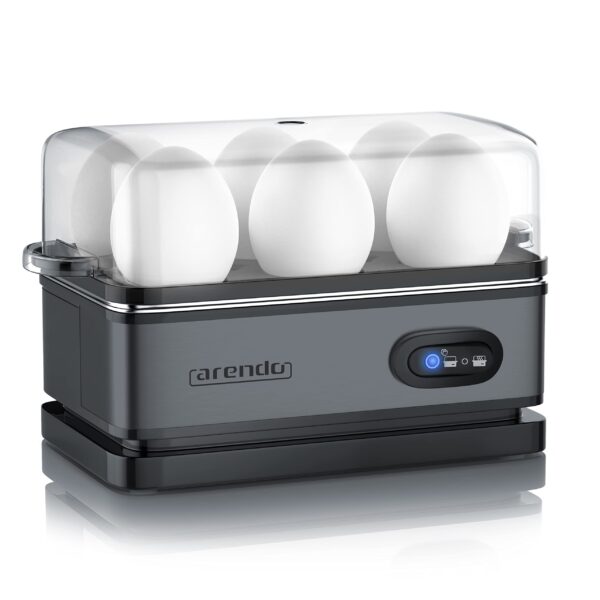 Arendo Sixcook Edelstahl-Eierkocher mit Warmhaltefunktion – bis 6 Eier