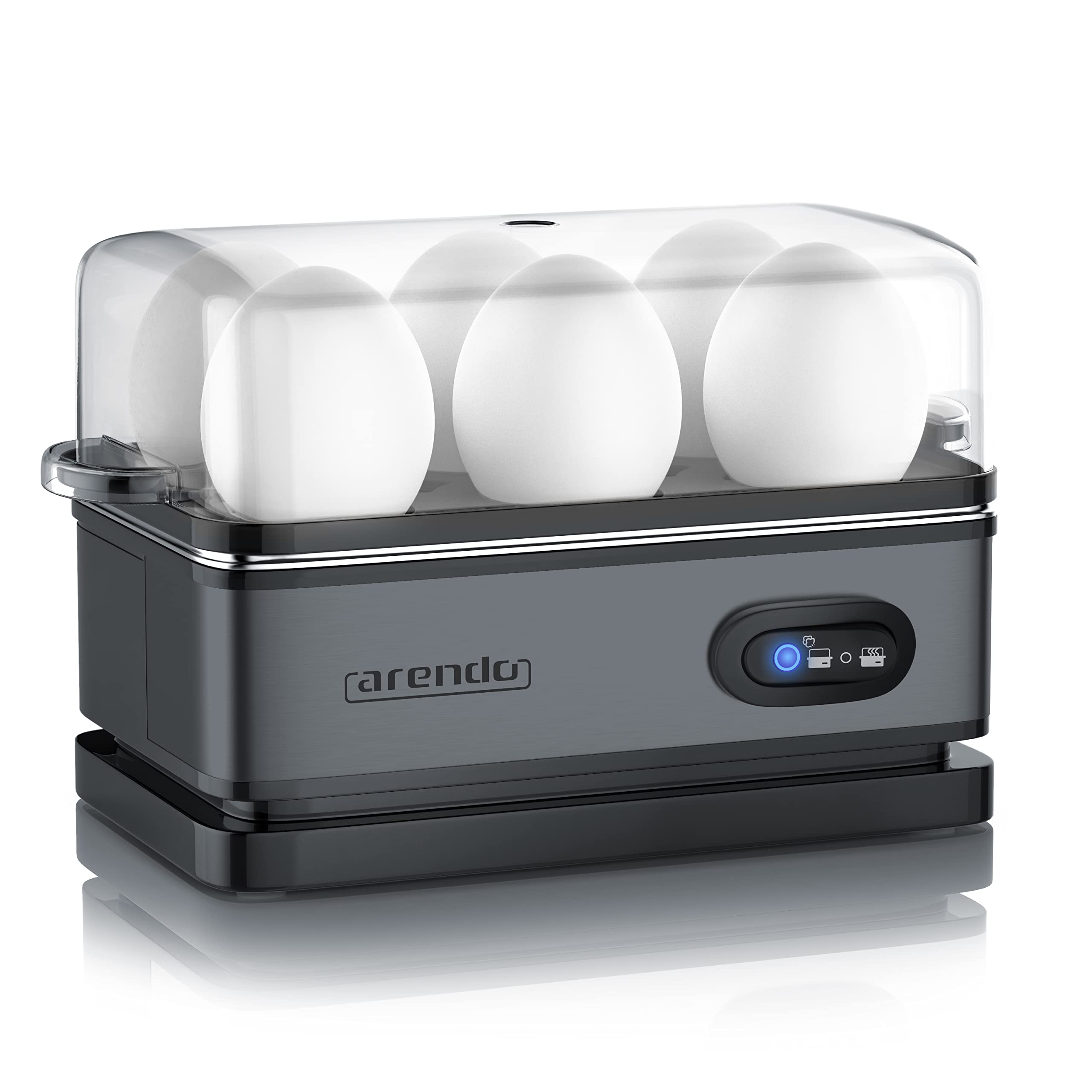 71YIbjk-reL._SY2560_.jpg Arendo Sixcook Edelstahl-Eierkocher mit Warmhaltefunktion – bis 6 Eier – Bild 1