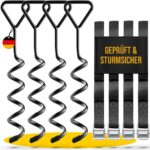 SCHMITZ.Tools Bodenanker-Set 2,5m – Sturmsichere Trampolin Befestigung rostfrei