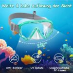Vvinca Schnorchelset Kinder 4-14 Jahre – 180° Panoramablick mit Anti-Fog & Dry-Ventil – Bild 2