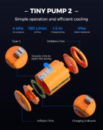 FLEXTAILGEAR Tiny PUMP 2 – Tragbare USB-Luftpumpe mit 5 Düsen für Luftmatratzen & Schwimmringe – Bild 3