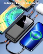 CFIAI Power Bank 26800mAh mit 3 Anschlüssen & 2 Kabeln – 22,5W Schnellladung für iPhone & Android – Bild 4