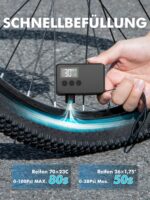 GPUTEK Elektrische Fahrradpumpe 120 PSI – Kabellos mit LED-Druckmesser für alle Ventiltypen – Bild 3