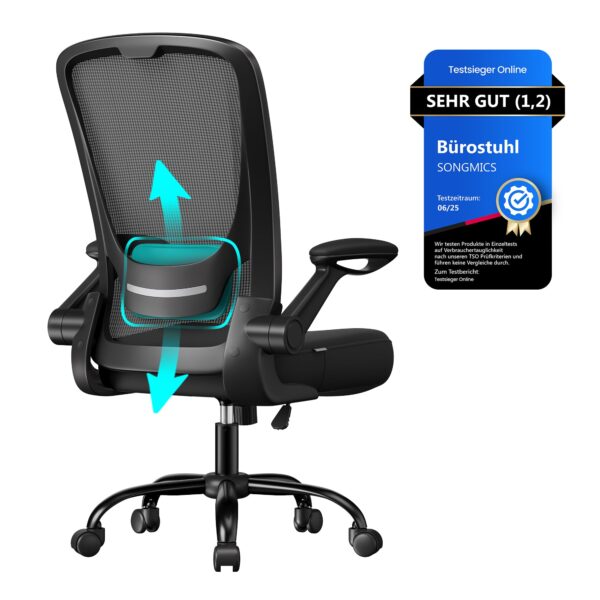 SONGMICS Ergonomischer Bürostuhl mit Mesh, Lenden- & Kopfstütze – Premium Drehstuhl für konzentriertes Arbeiten