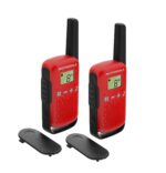Motorola Talkabout T42 PMR446 Funkgerät – 16 Kanäle, 4 km Reichweite, 2er Set Rot