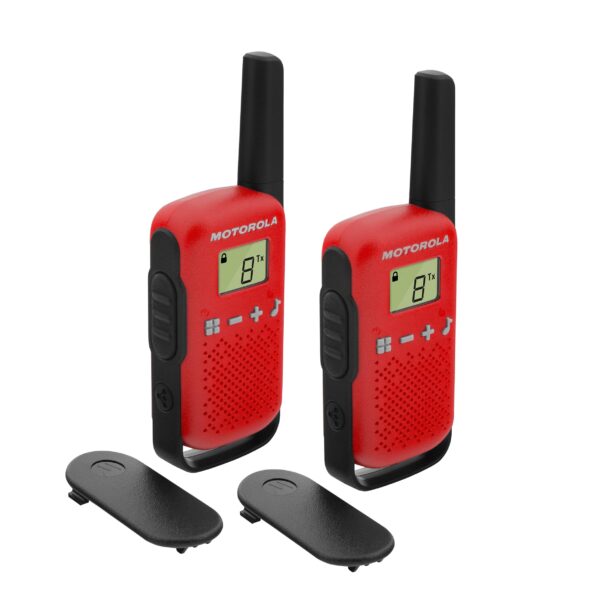 Motorola Talkabout T42 PMR446 Funkgerät – 16 Kanäle, 4 km Reichweite, 2er Set Rot