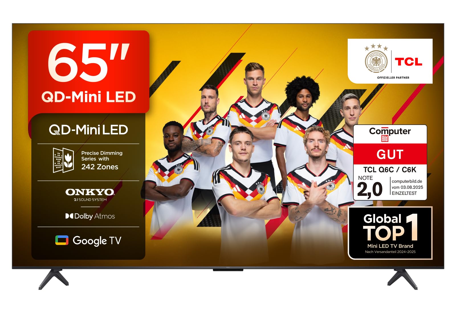 71YotO8BTL._SY1100_.jpg TCL 65Q6C 65 Zoll QD-Mini LED TV – 4K HDR 1000nits mit Google TV & Gaming Pro – Bild 1