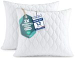 Utopia Bedding Kopfkissen 80x80 cm 2er Set – Gesteppte Mikrofaser Zierkissen Weiss