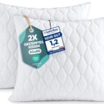 Utopia Bedding Kopfkissen 80x80 cm 2er Set – Gesteppte Mikrofaser Zierkissen Weiss