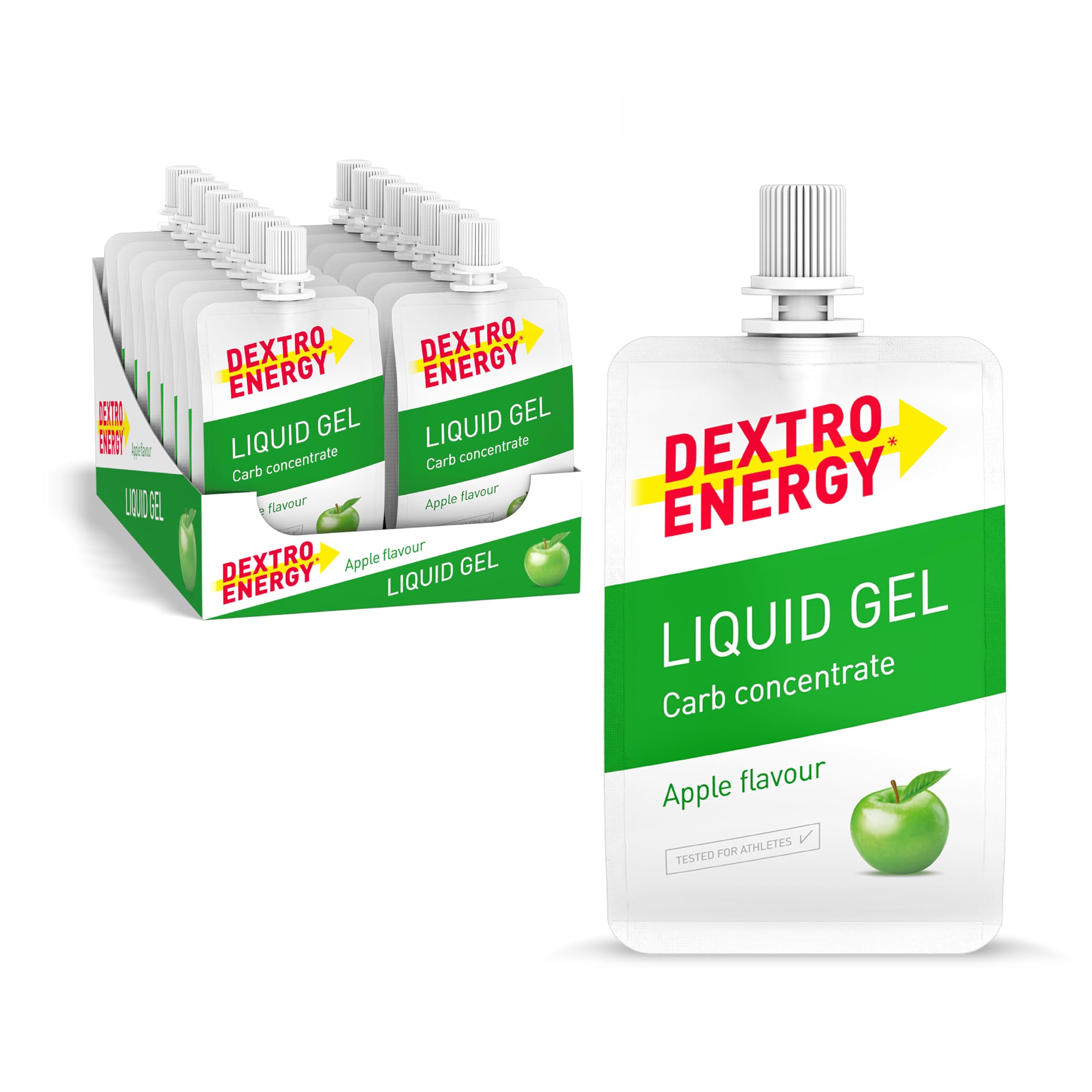 71YrMEV-aJL._SY2560_.jpg Dextro Energy Liquid Gel Apple 18x60ml – Schnelle Kohlenhydrate für Ausdauersport – Bild 1