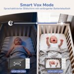 jeeber 5" Babyphone ohne WLAN – 1080P HDR Nachtsicht, Zwei-Wege-Audio & 8 Schlaflieder – Bild 7