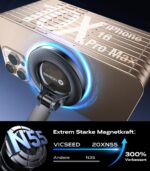 VICSEED Magnetische Autohalterung mit Vakuumsaugnapf & 20× N55 Magnete – 360° drehbar für iPhone & Samsung – Bild 4
