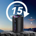 aowoka Bluetooth Lautsprecher mit RGB-Licht – IPX7 Wasserdicht, 15h Akku, Bluetooth 5.4 – Bild 4